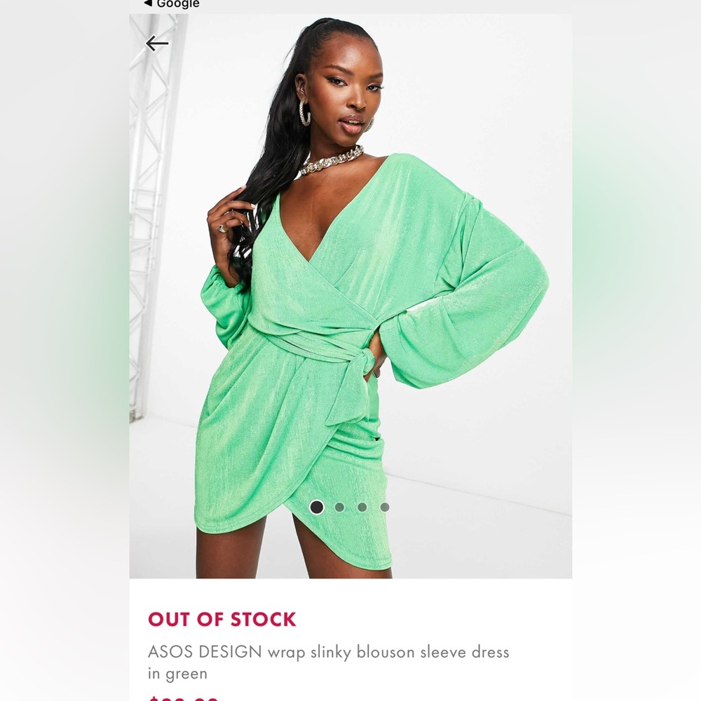 ASOS dress green long sleeve